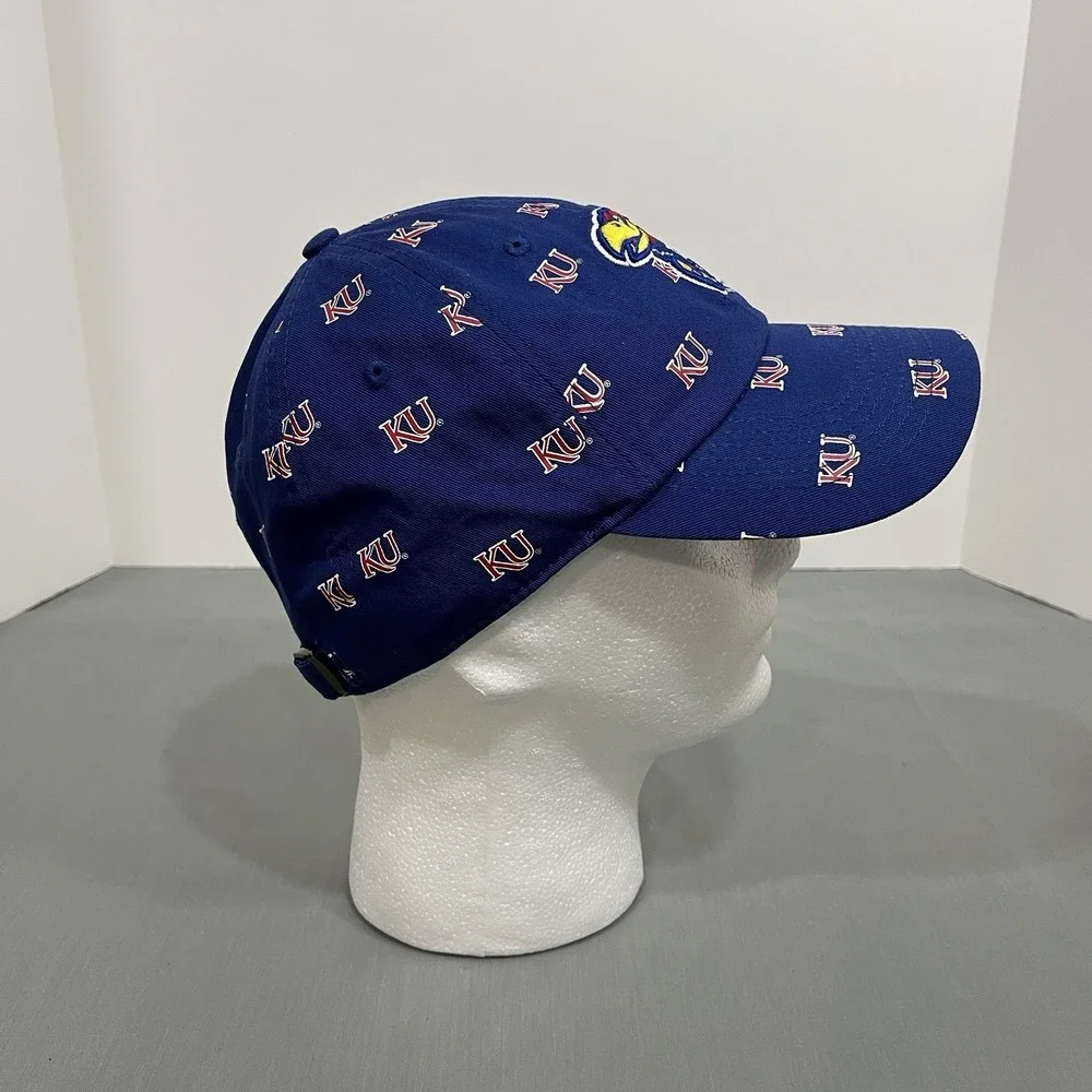 Kansas Jayhawks Hat Cap Blue Adjustable Strap Baseball Embroidered KU Logo